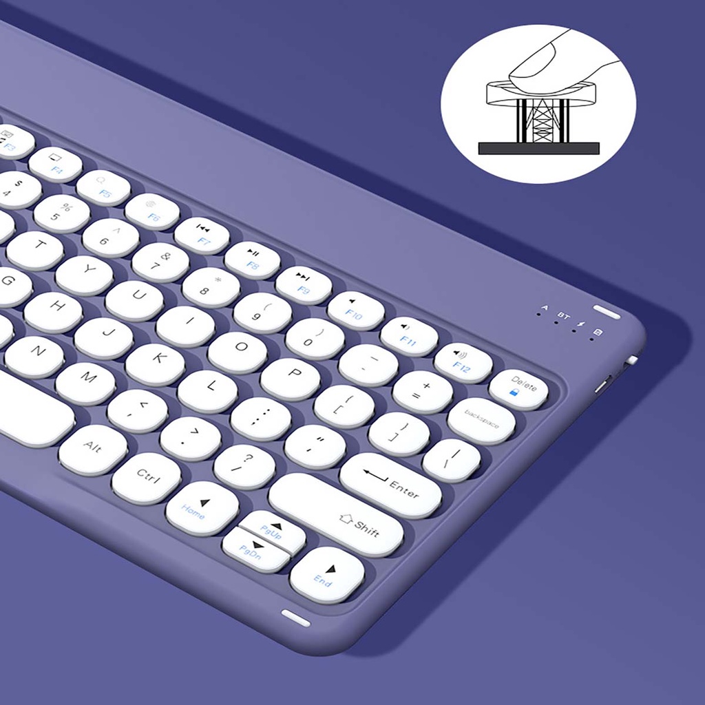 Bàn Phím Bluetooth Không Dây Nút Tròn USB Cho Máy Tính Bảng Điện Thoại Android Laptop Mini Gấp Gọn Giá Rẻ Cao Cấp 2.4g