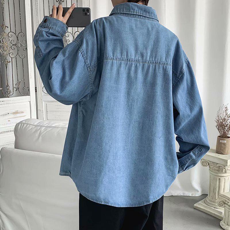 Áo khoác sơ mi jean phong cách Hàn Quốc trẻ trung thời trang dành cho nam