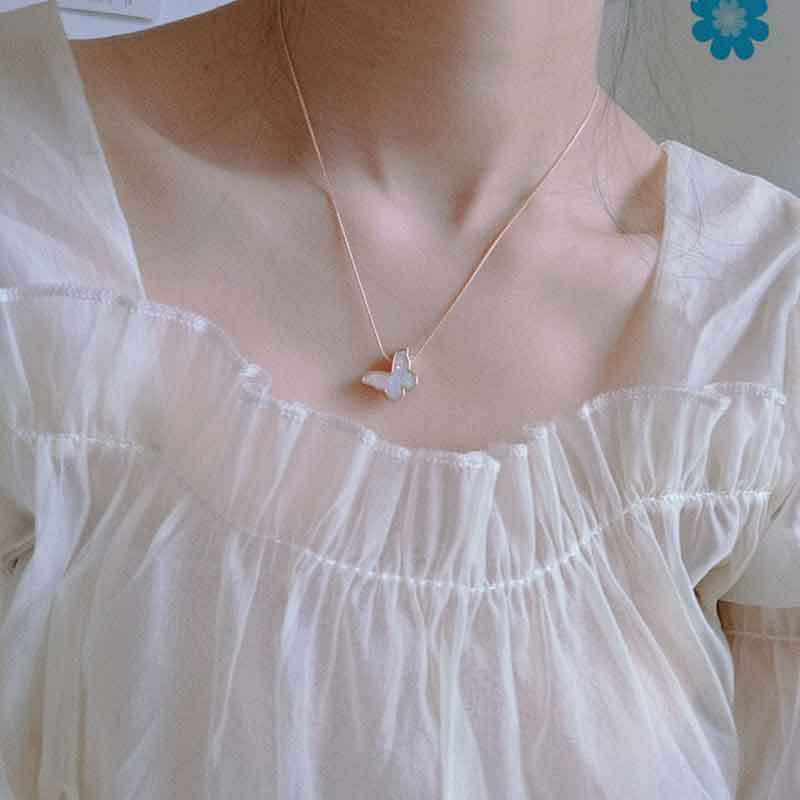 2020 Butterfly Pendant Necklaces For Women Girls Fashion Pink Gold Necklace Elegant Choker Fashion Sweet Jewelry Gifts