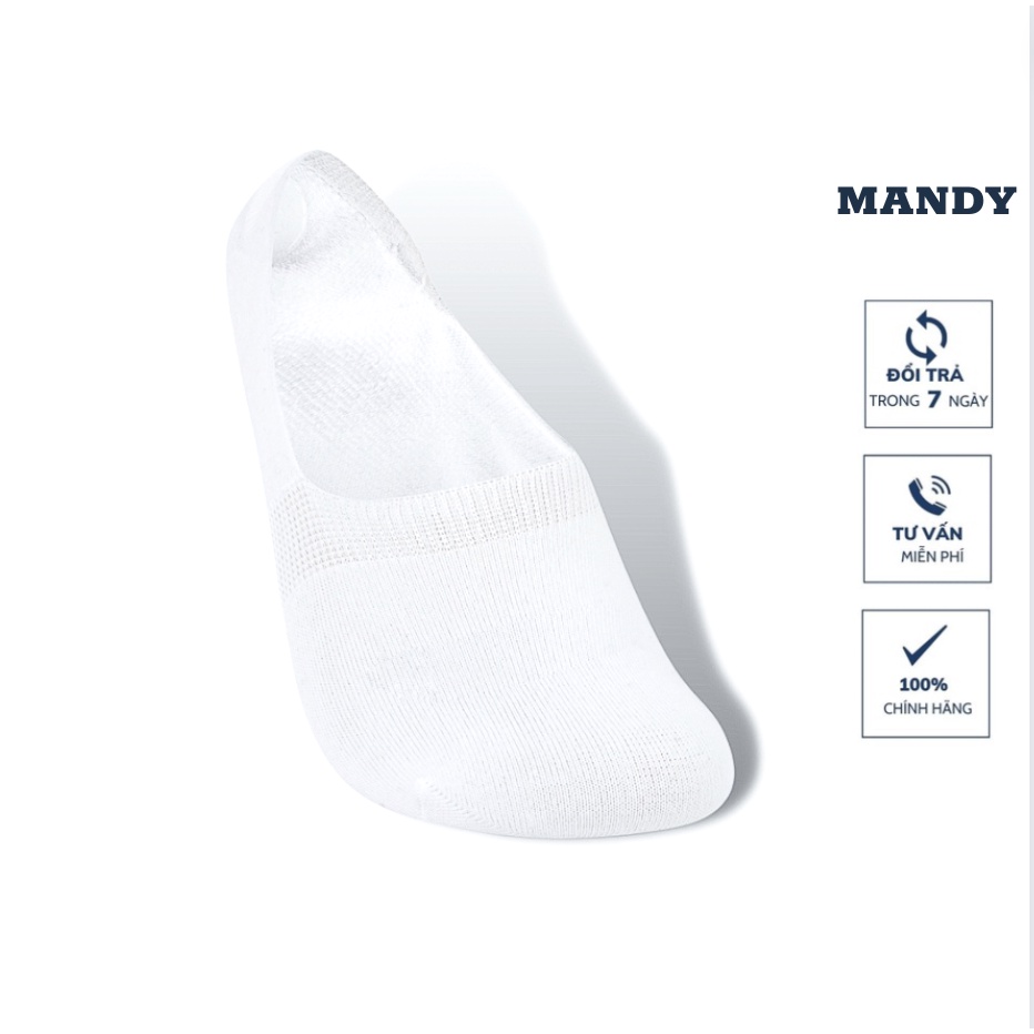 Combo 2 Đôi Tất Lười Nam MANDY, Kháng Khuẩn, Khử Mùi, Không Bai Xù