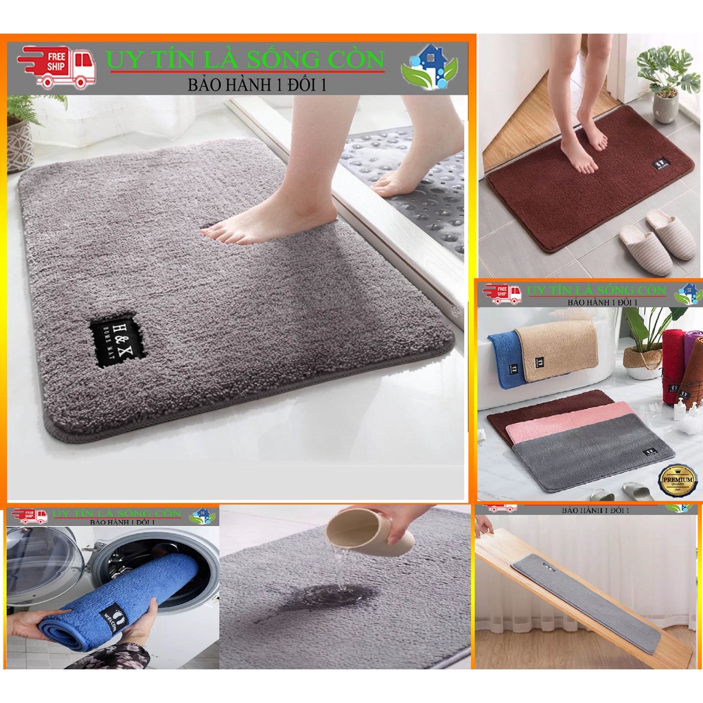 [Mềm- Đẹp-Thấm Hút] Thảm Lau Chân Phòng Tắm, Phòng Vệ Sinh,Phòng Khách Nỉ Chống Trượt, Thấm Hút Tốt