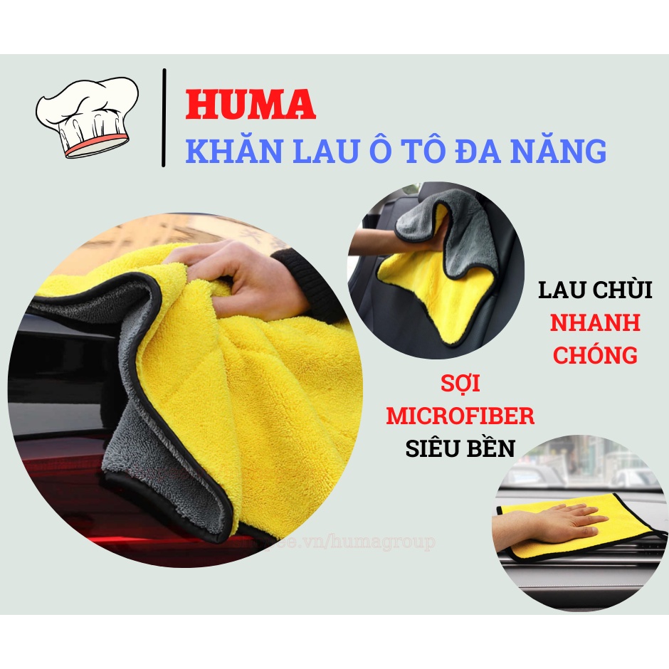 Khăn Lau Xe Ô Tô - Khăn Lau Bếp – Khăn Lau Đa Năng Siêu Thấm, Dày Dặn Treo Tường Màu Vàng Đen