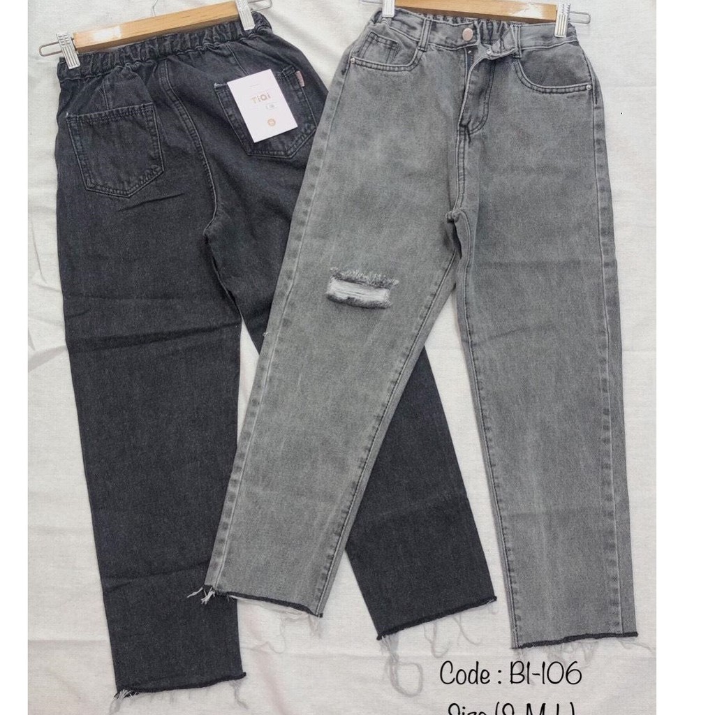Quần jean nữ baggy King168, quần nữ co dãn nhẹ mẫu THU52