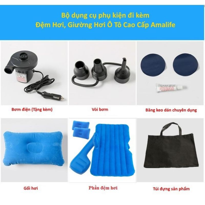 Đệm Hơi Ô Tô Cao Cấp Tặng Bơm Điện Đi Kèm