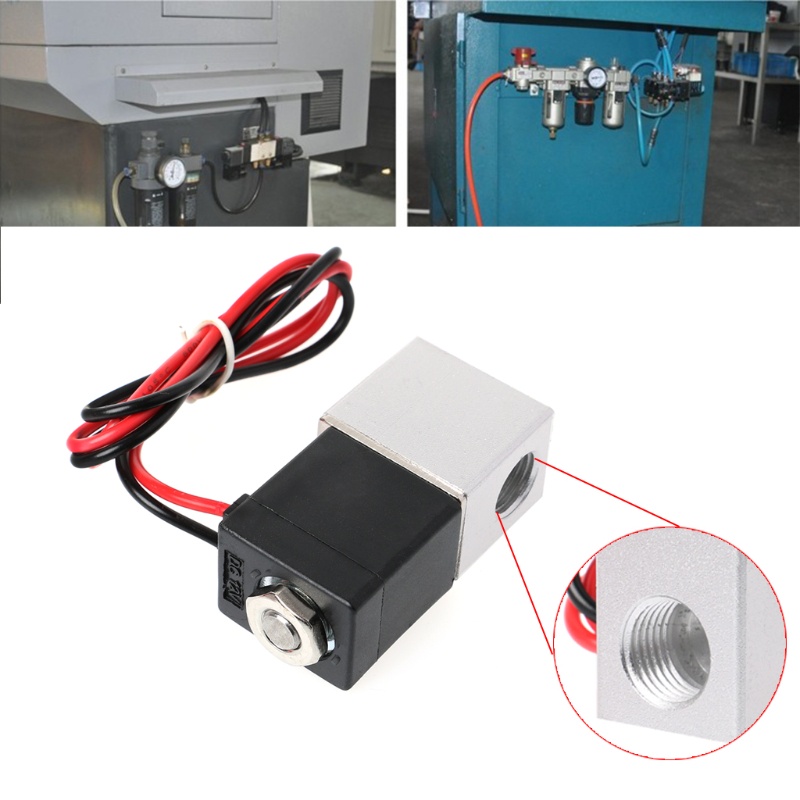 Van Điện Từ 2 Chiều 1 / 4 &quot;Bằng Nhôm Chuyên Dụng Cho DC 12V