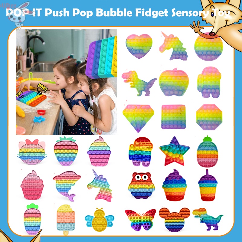 【Giao hàng nhanh】POP it giá rẻ nhất  fidget Bubble Sensory toy Móc Chìa Khóa Gắn Đồ chơi nhấn bong bóng giải tỏa căng thẳng an toàn sức khỏe cho các bé