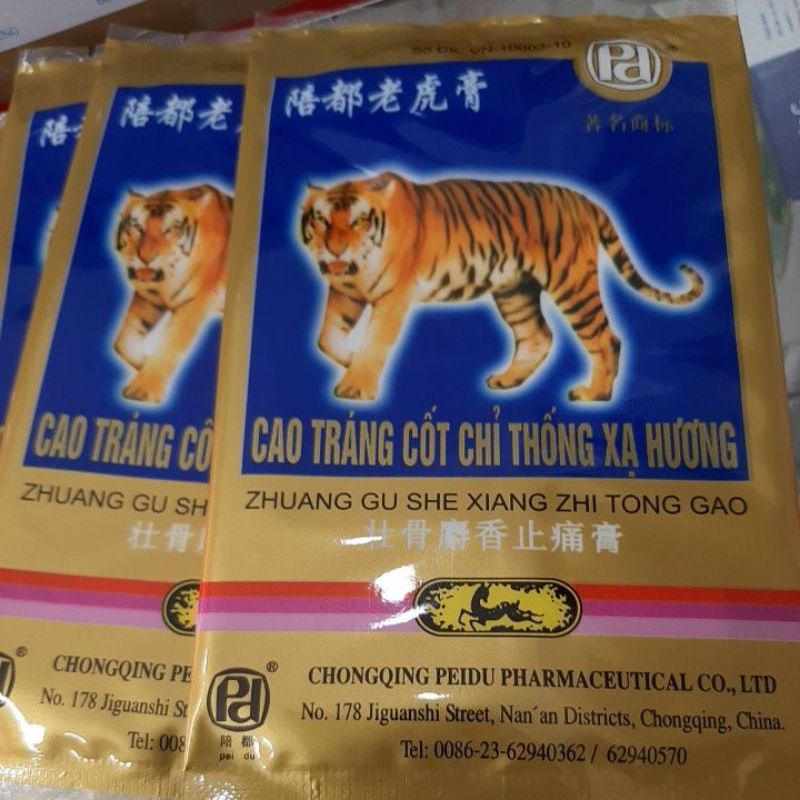 Cao dán con hổ ,cao dán con cọp (1 gói 4 miếng dán loại 7 chữ)