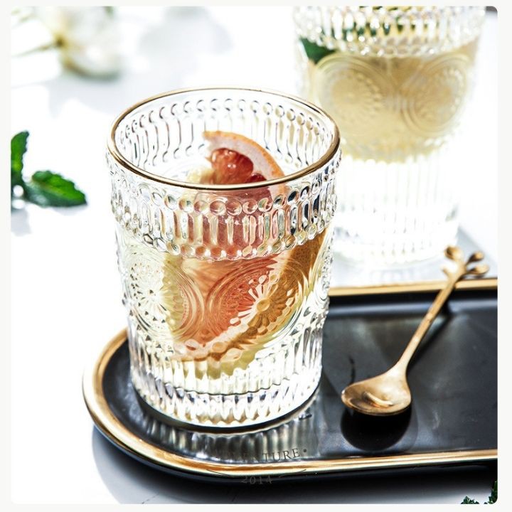 💥 Cốc thủy tinh 💥 VINTAGE 300-400ML viền mạ vàng - Cao Cấp chịu nhiệt sử dụng rượu mạnh cafe bày bàn [ RẺ VÔ ĐỊCH ]