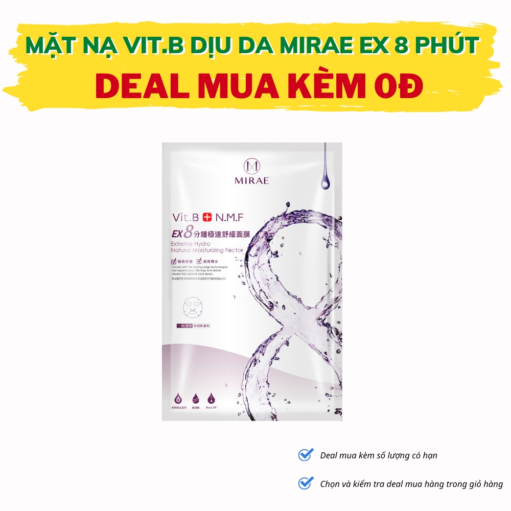 Mặt nạ 8 phút Vit.B MIRAE EX8 phục hồi da giúp giúp da căng mịn 20g/miếng