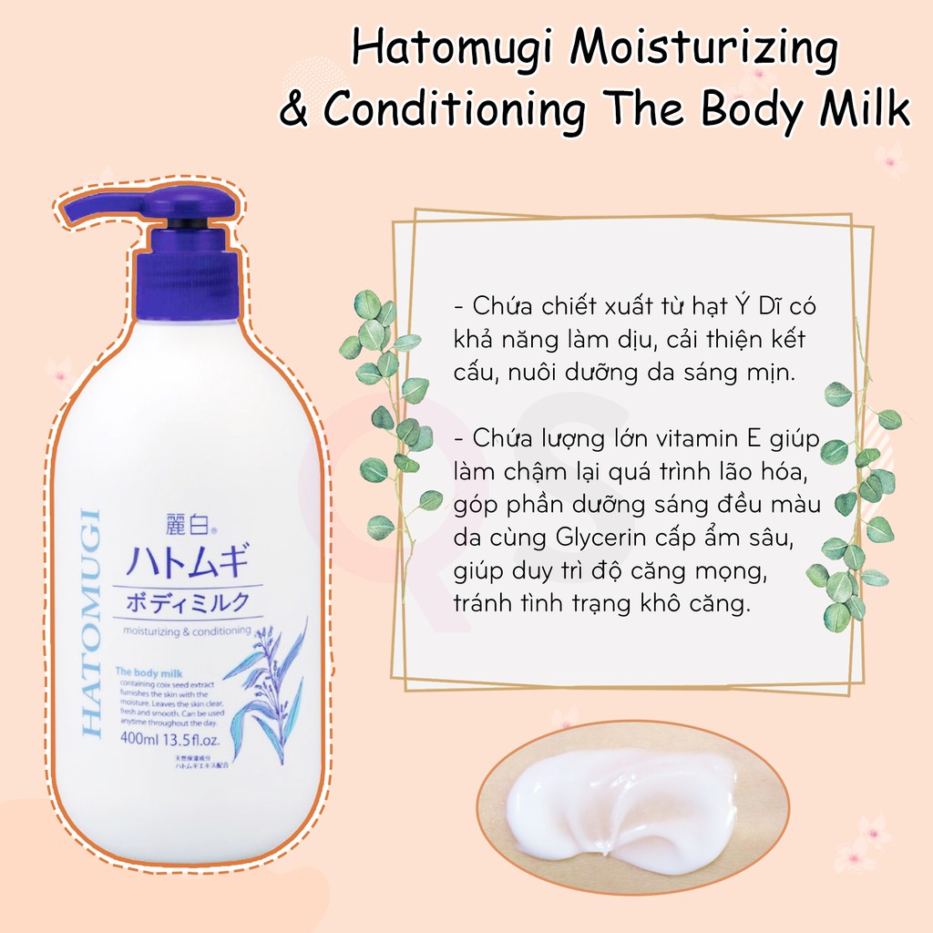 Sữa dưỡng thể dưỡng ẩm Hatomugi Moisturizing & Conditioning The Body Milk