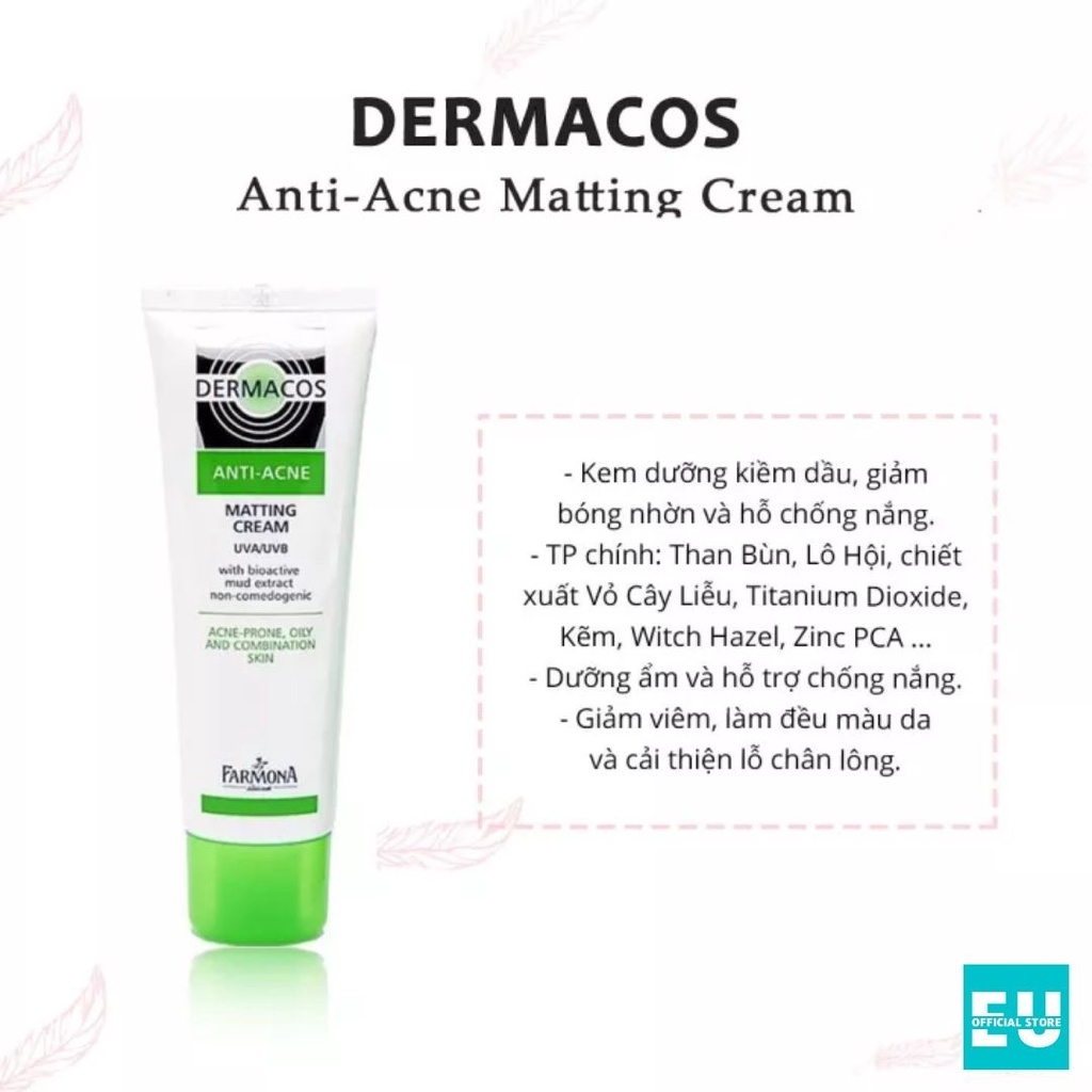 Kem Dermacos Giảm Bóng Nhờn, Ngừa Mụn Farmona Dermacos Anti Acne