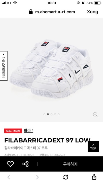 Giày Fila Barricadext 97 low chính hãng