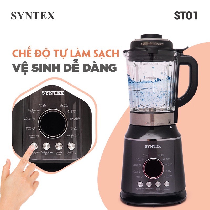 Máy Xay Nấu Đa Năng SYNTEX, dung tích 2l, công suất 800w, bảo hành 24 tháng