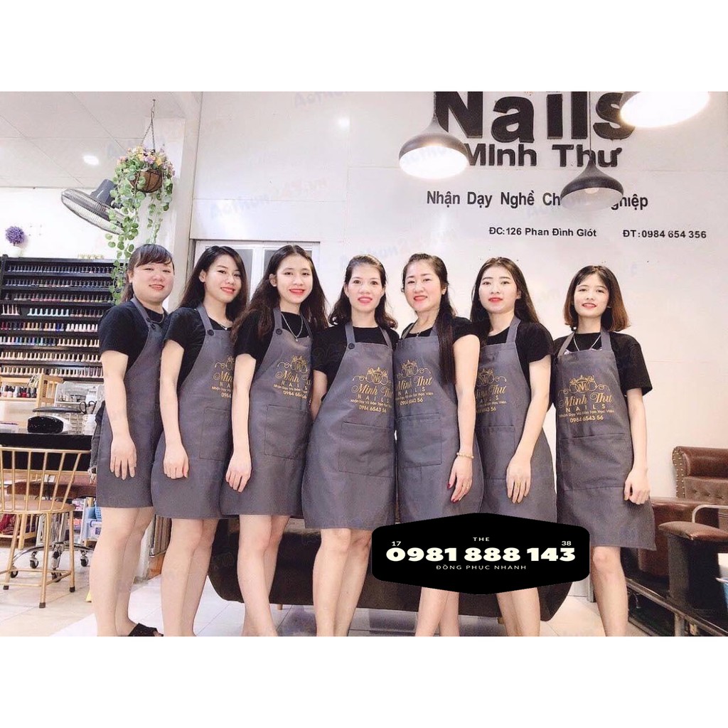 Tạp dề dài Kaki trơn nhiều màu