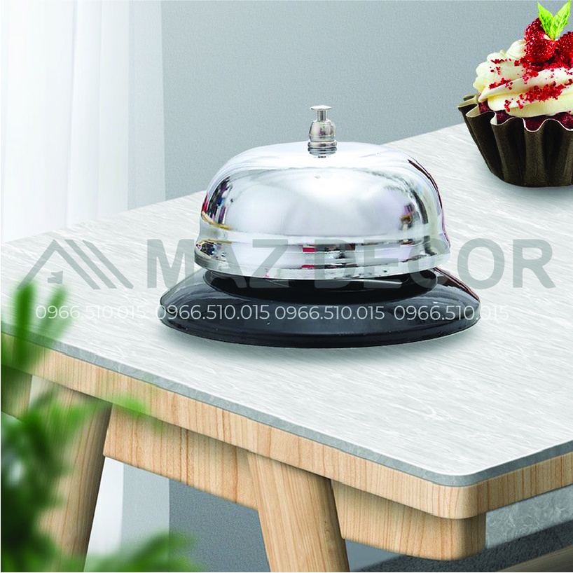 Giá sỉ xưởng Chuông báo ra đồ ăn báo order gọi order halo haloo để bàn gọi phục vụ cỡ lớn, hàng inox xịn