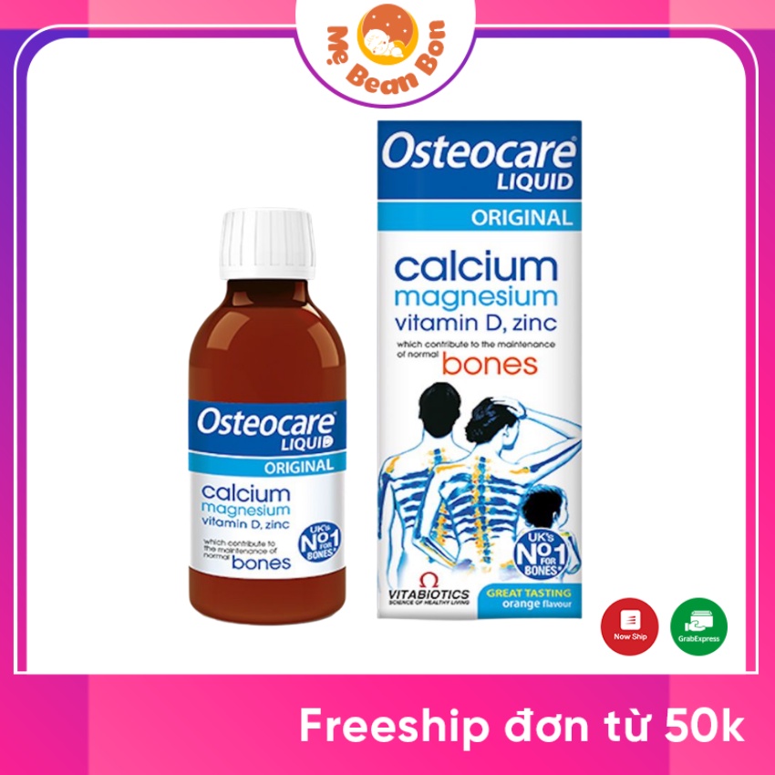 Canxi nước Osteocare Liquid Original 200ml của Anh cho bé từ 3 tuổi bà bầu người lớn giúp hỗ trợ xương khớp khoẻ mạnh