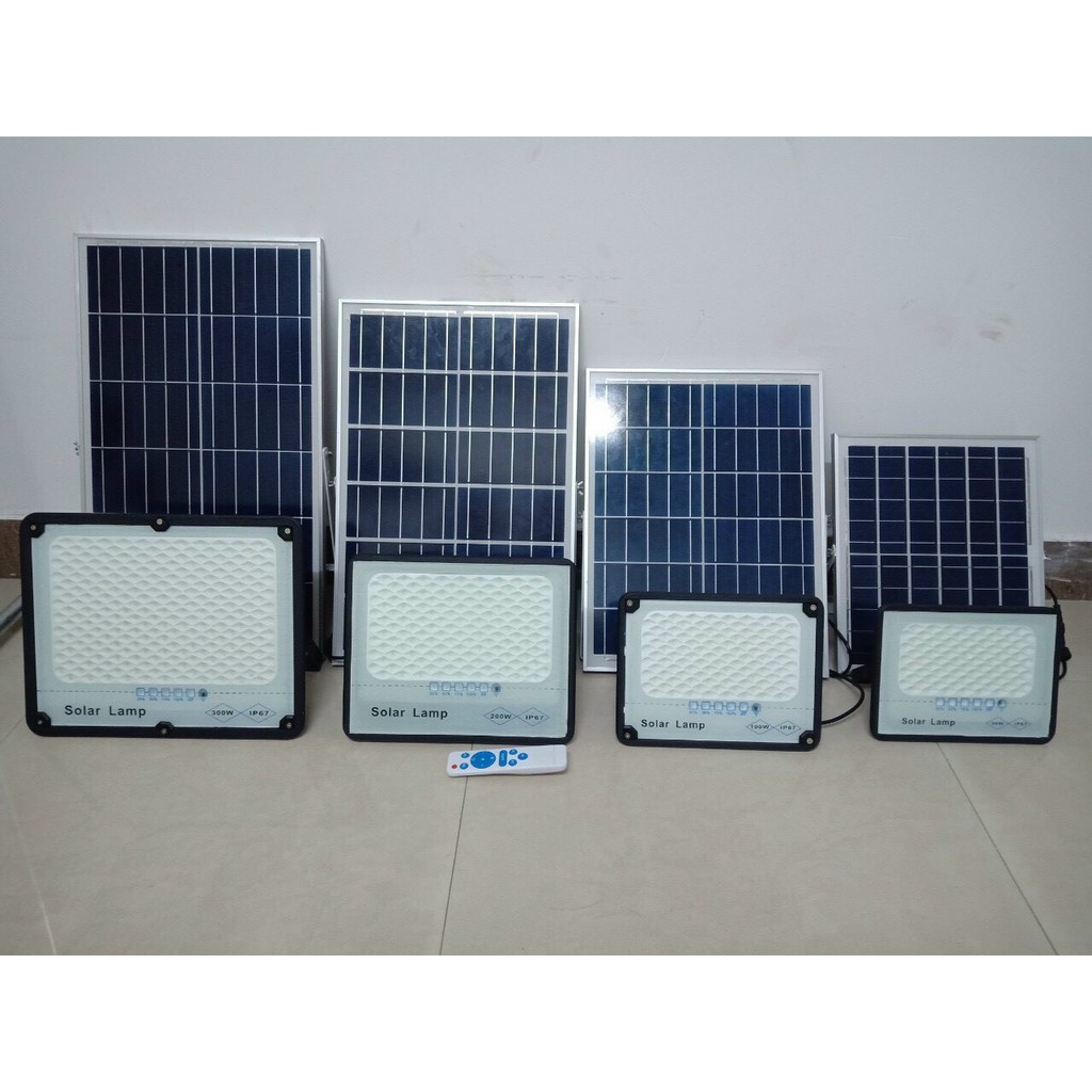 Đèn led pha năng lượng mặt trời 200w IP67 có remote tấm pin rời dây dài 5m - Bảo hành 12 tháng