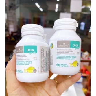Viên Bổ sung dầu cá DHA cho bé của Úc Bio Island DHA Kids 60 viên