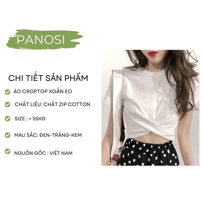 Áo croptop nữ xoắn eo cá tính chất đẹp thấm hút mồ hôi - A135 - PANOSI