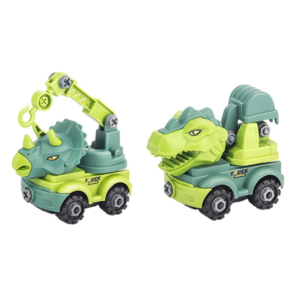 Bộ 4 mô hình xe công trường khủng long 3D cho bé