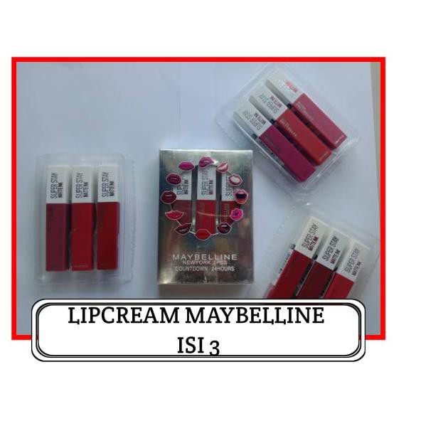 (hàng Mới Về) Set 3 Son Kem Lì Maybelline Lên Màu Đẹp