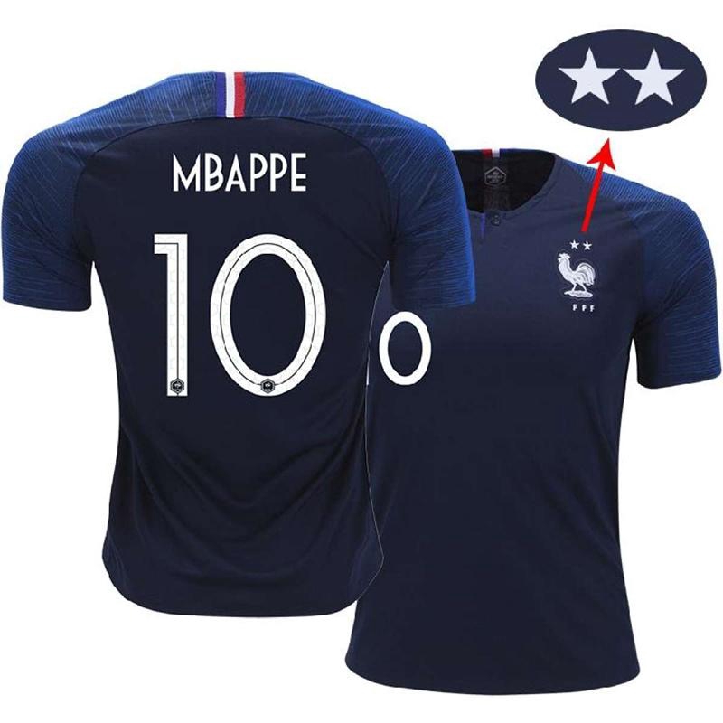 ch Pro 2 Ngôi Sao Mbappe Số 10 Pháp Nhà Và Sân Đá Bóng Nước Pháp Bóng Đá Tập Áo Thun sịn