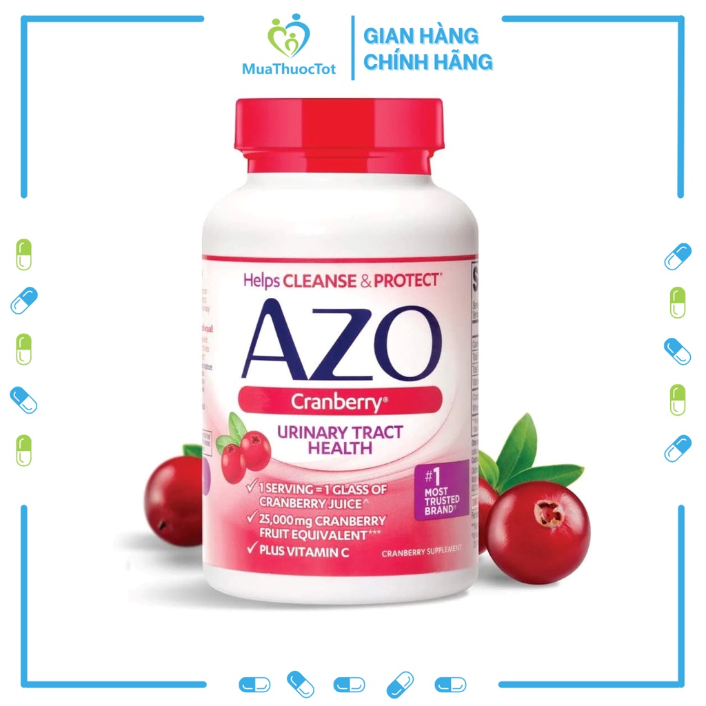 Azo Cranberry 25000mg - Viên uống hỗ trợ bàng quang và tiết niệu 100v