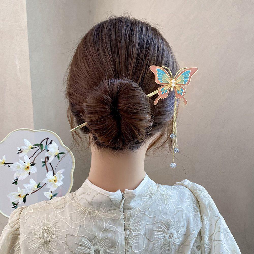 ANEMONE Trâm Cài Tóc Hình Bướm Phong Cách Trung Hoa Thanh Lịch Cho Nữ