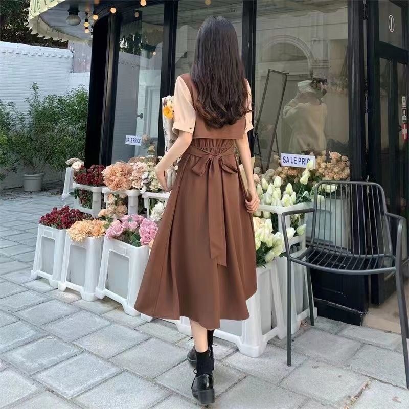 Đầm Giả Hai Lớp Cổ Polo Che Bụng Thời Trang Mùa Hè Kiểu Mới