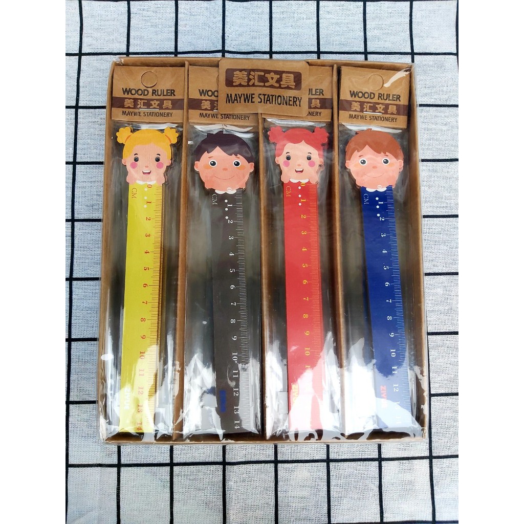 THƯỚC KẺ GỖ 10CM - 15CM NHIỀU MẪU MÃ, AN TOÀN SỬ DỤNG