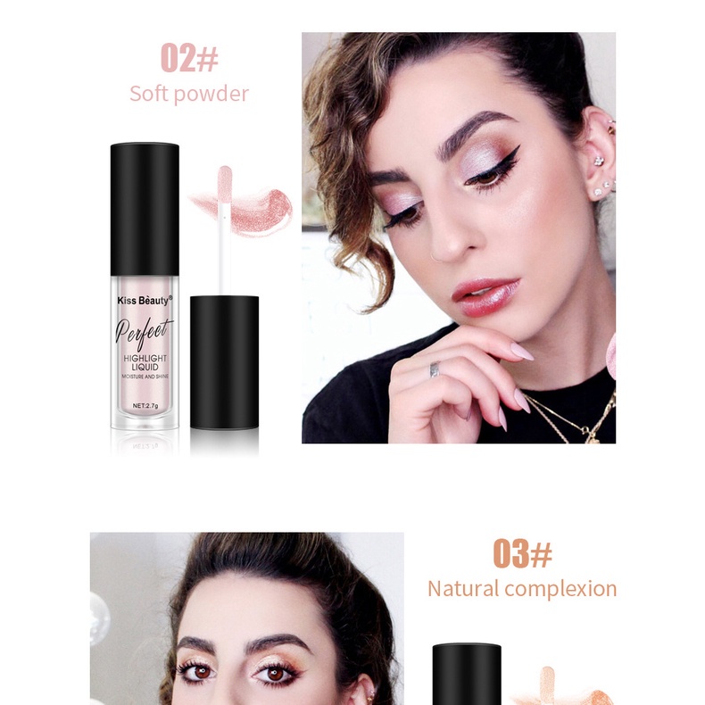 Kem Bắt Sáng Dạng Lỏng Ánh Ngọc Trai Sáng Da Tự Nhiên Không Thấm Nước Kiss BEAUTY