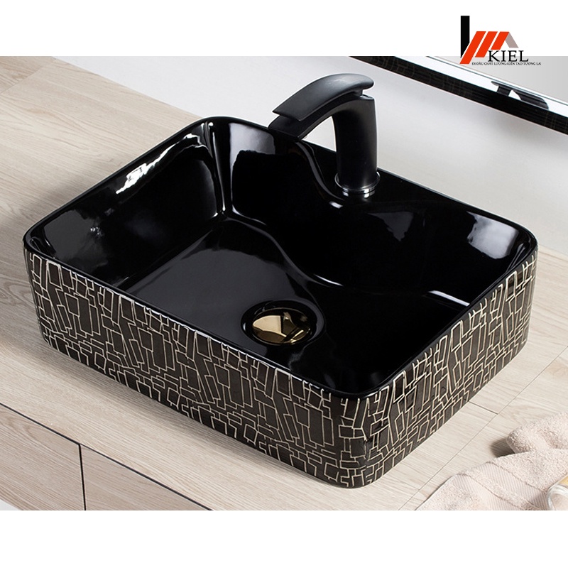 Chậu rửa mặt lavabo  với công nghệ in họa tiết hoa văn da báo cực đẹp bắt mắt bảo hành 10 năm men sứ .