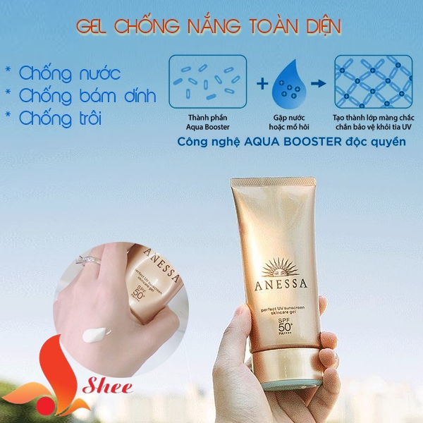 (Mẫu mới) Gel chống nắng dưỡng trắng ANESSA WHITENING UV SUNSCREEN GEL SPF50+ 90G dưỡng da, ngăn ngừa nám