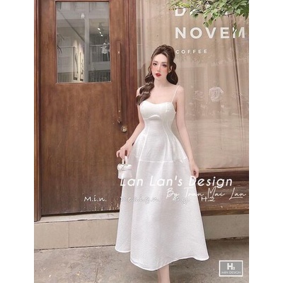 Váy đầm maxi 2 dây tổ ong dài cúp ngực