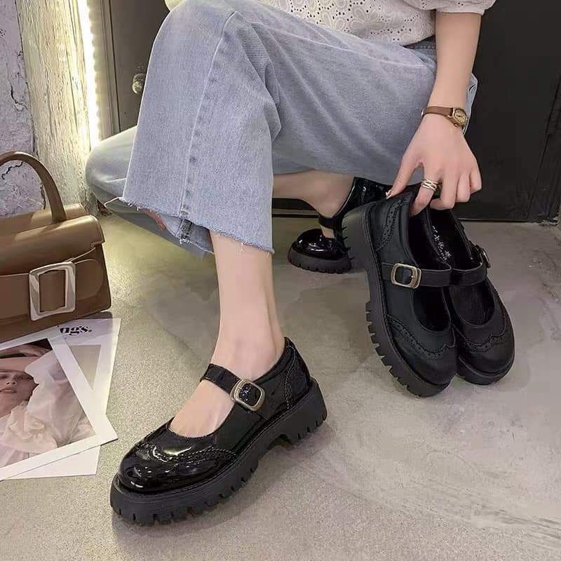 (ORDER BIGSIZE) Giày Mary Jane kiểu dáng tiểu thư chất da lì/ da bóng  big size nữ (35-43)