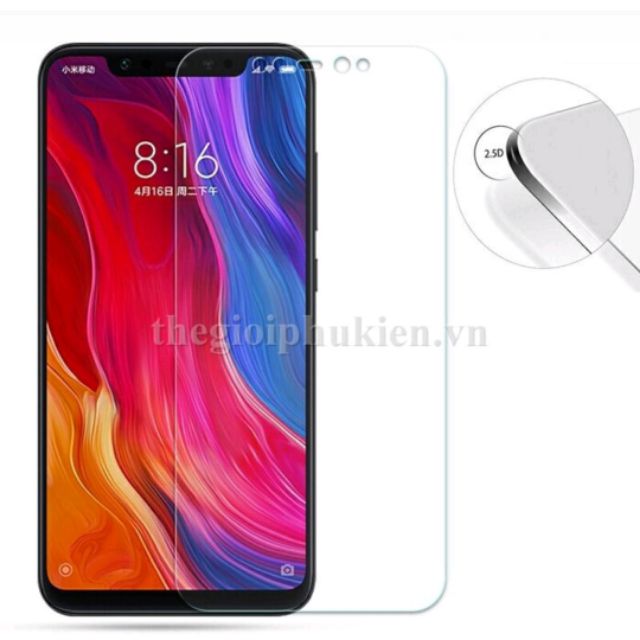 Bộ 3 dán kính cường lực 9H Xiaomi MI8 trong suốt