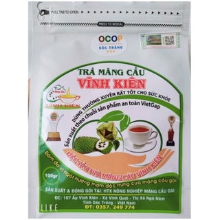 Gói 100g - Trà mãng cầu Vĩnh Kiên nguyên chất 100% từ trái mãng cầu xiêm