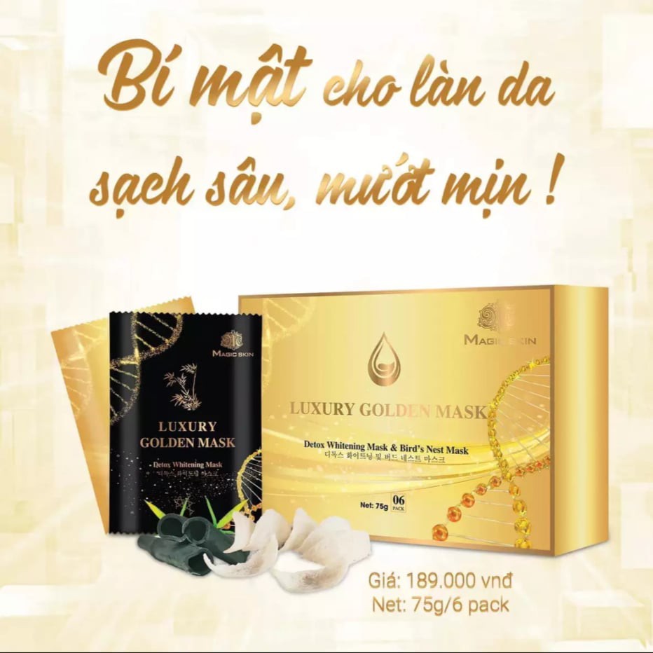 MẶT NẠ CẤY TRẮNG THẢI ĐỘC CHỐNG LÃO HÓA MAGIC SKIN ( 1 hộp 6 gói)