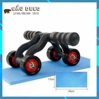 Dụng Cụ Tập Thể Dục [FREESHIP] , Con lăn tập cơ bụng 4 bánh + Tặng kèm thảm gối