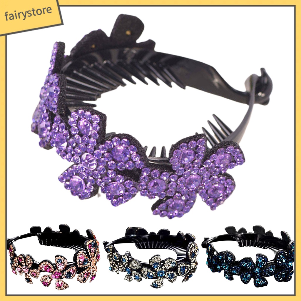 Kẹp Tóc Càng Cua Đính Đá Hình Bông Hoa Phong Cách Dành Cho Nữ