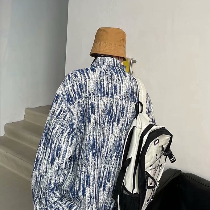 Áo Khoác denim Phong Cách Hong Kong Thời Trang Cho Nam áo khoác kiểu hàn quốc áo khoác nam thời trang áo khoác from rộng