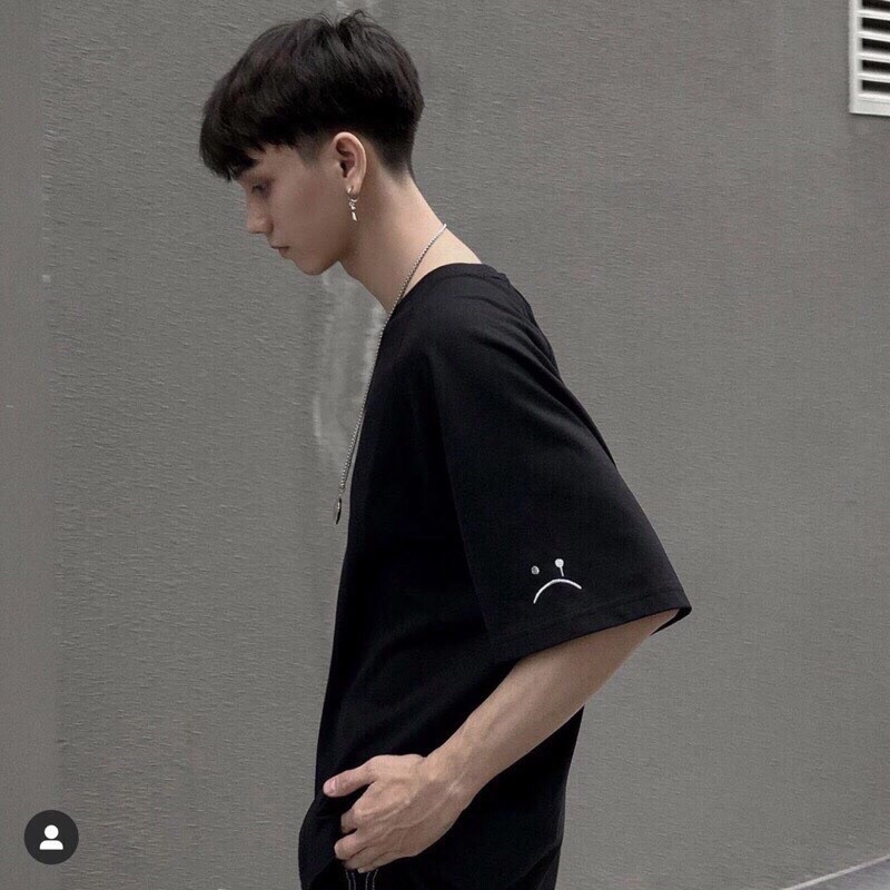 Áo thun tay lỡ mặt cười sadboiz unisex (hàng có sẵn)