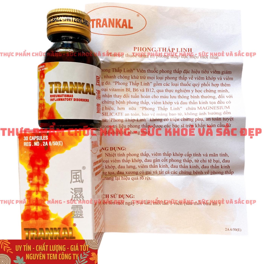 TRANKAL Viên Thấp Khớp - Lọ 30 Viên