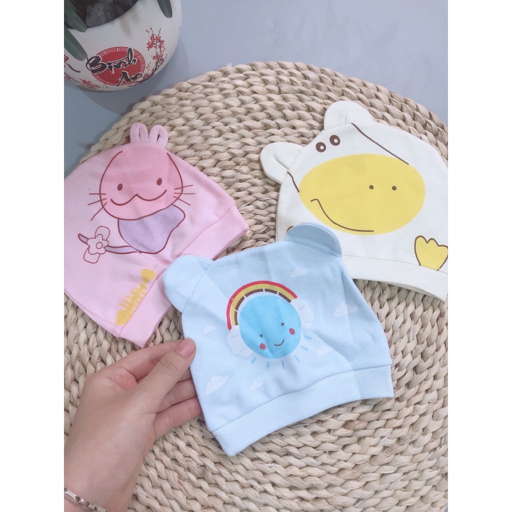 Mũ cotton Sơ Sinh Cho Bé dưới 3 tháng