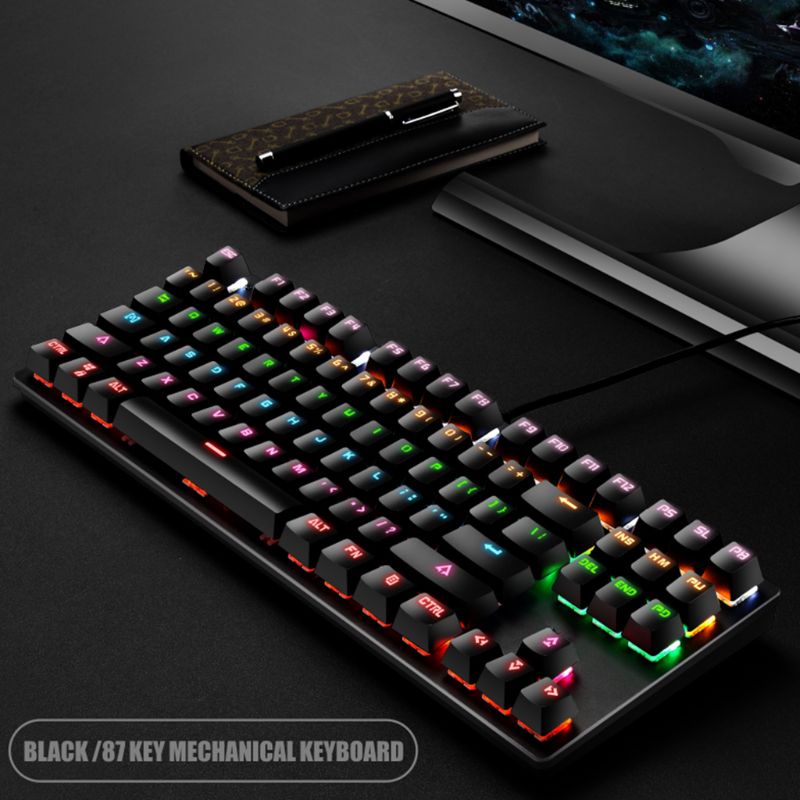 Bàn Phím Cơ Chơi Game Màu Cầu Vồng 87 Phím