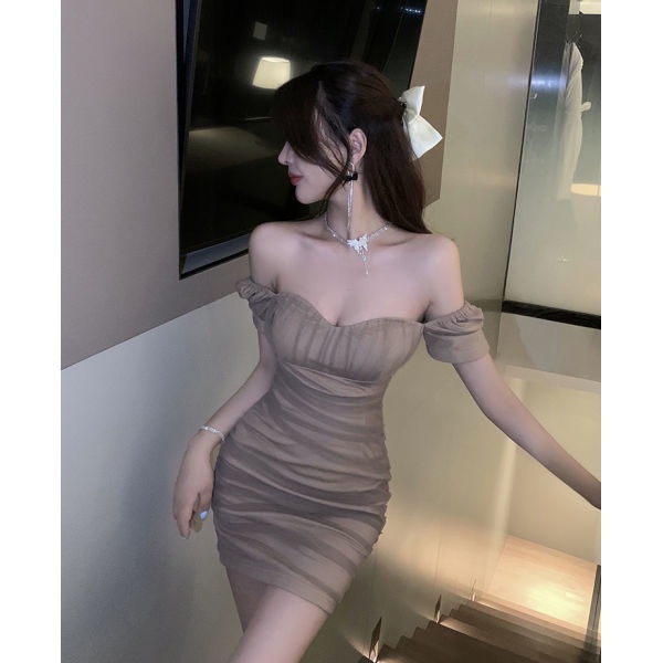 Đầm Cổ Chữ V Phối Lưới Thiết Kế Xếp Ly Thời Trang Mùa Hè 2022 Mới Cho Nữ