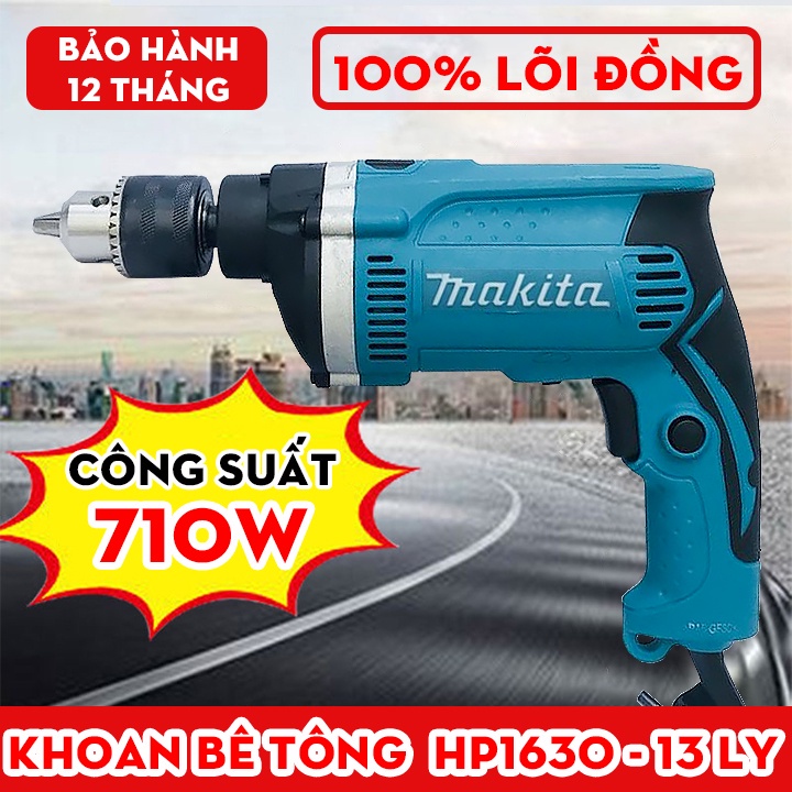 Máy khoan tường cầm tay Maktia HP1630 (710W), Máy khoan bắn vít