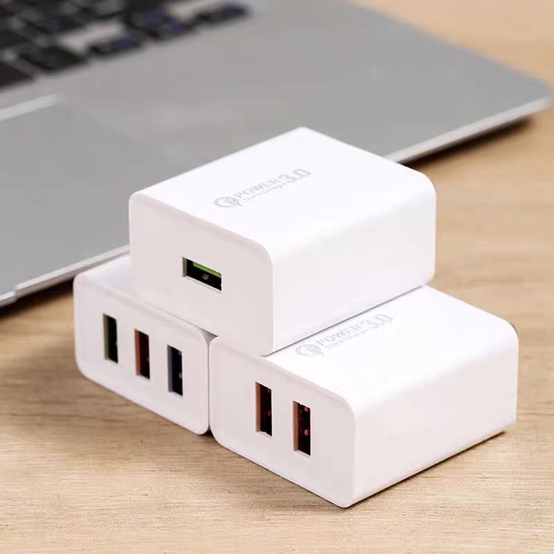 Củ Sạc Nhanh Nhiều Đầu USB Củ Sạc Điện Thoại Cổng USB Hỗ Trợ Sạc Nhanh ĐÈN RỌI RAY ASAKI