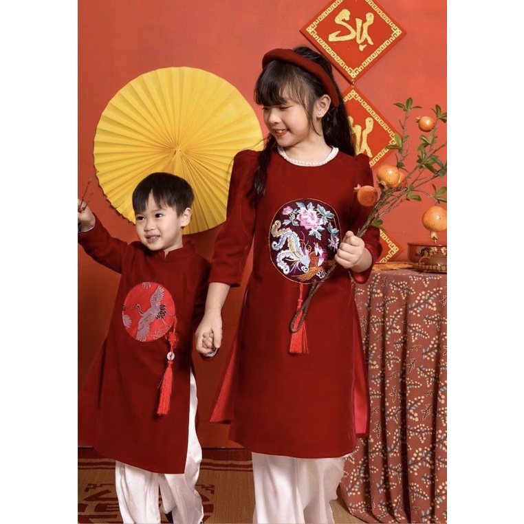 Áo dài bé gái thương hiệu Cát Linh size từ 10-35kg