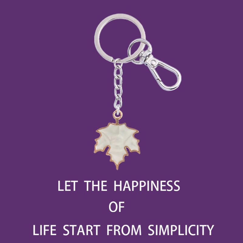 Móc Khóa Kim Loại Hình Lá Phong Đơn Giản Thanh Lịch Dễ Phối Trang Trí